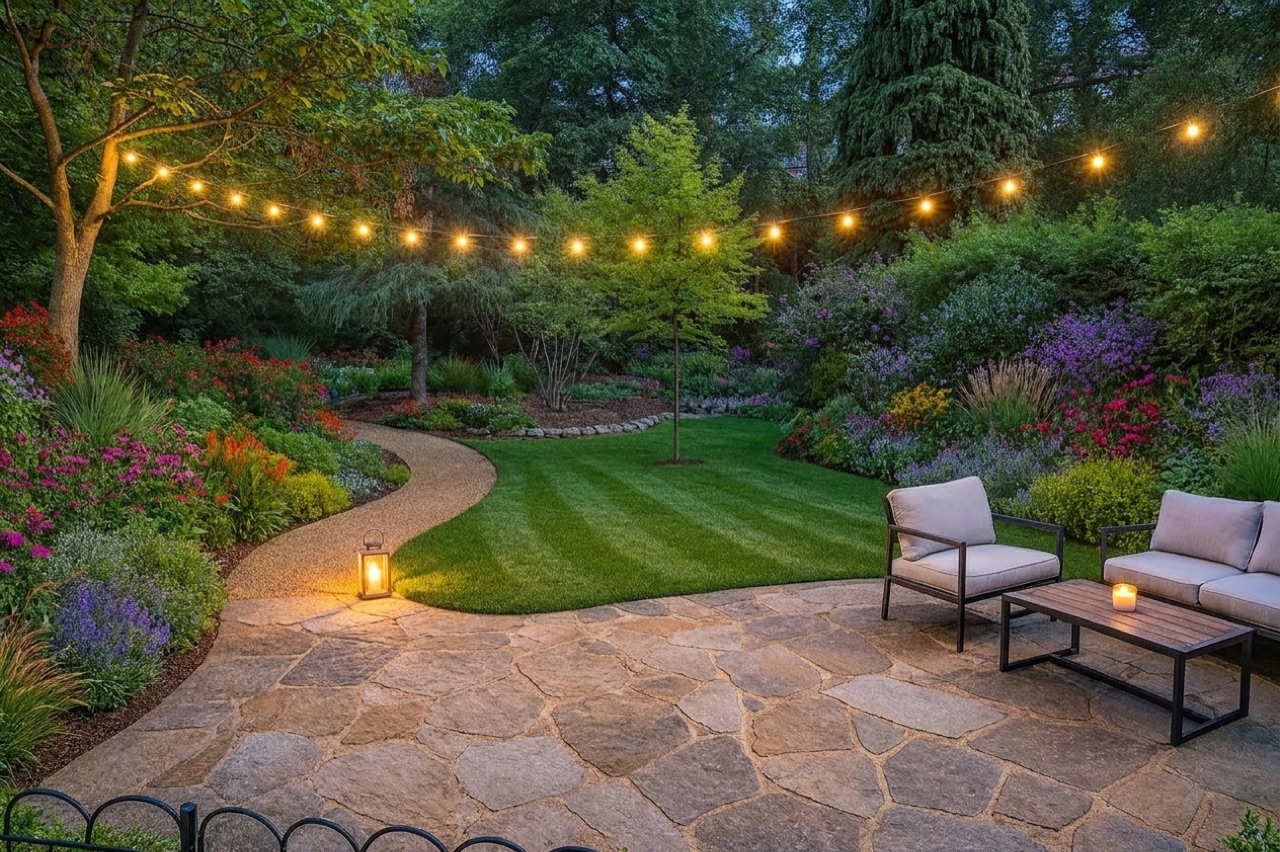 Lifestyle-Staging: Garten als Sommerabend