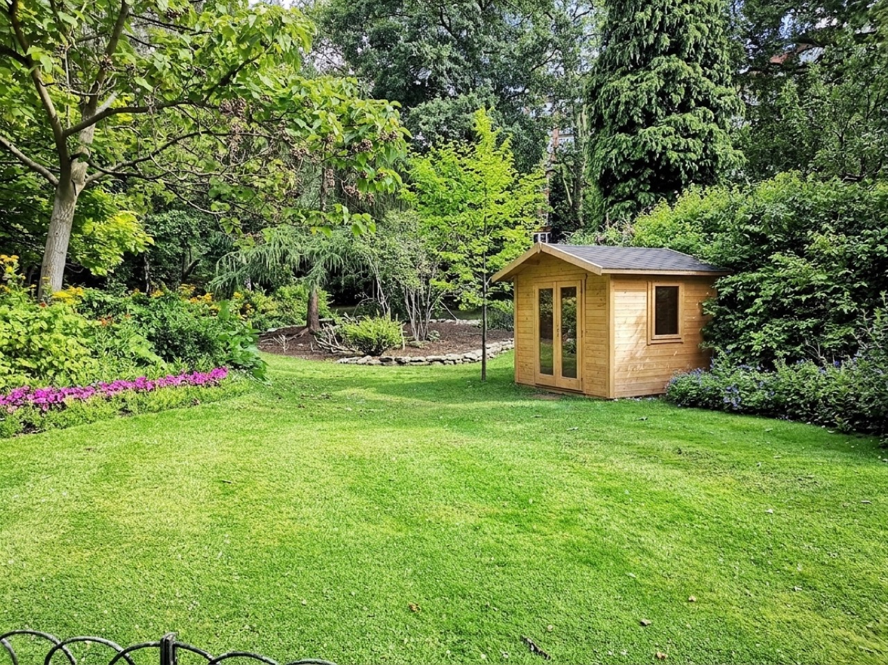 Maßstab-Platzierung: Gartenhaus im eigenen Garten
